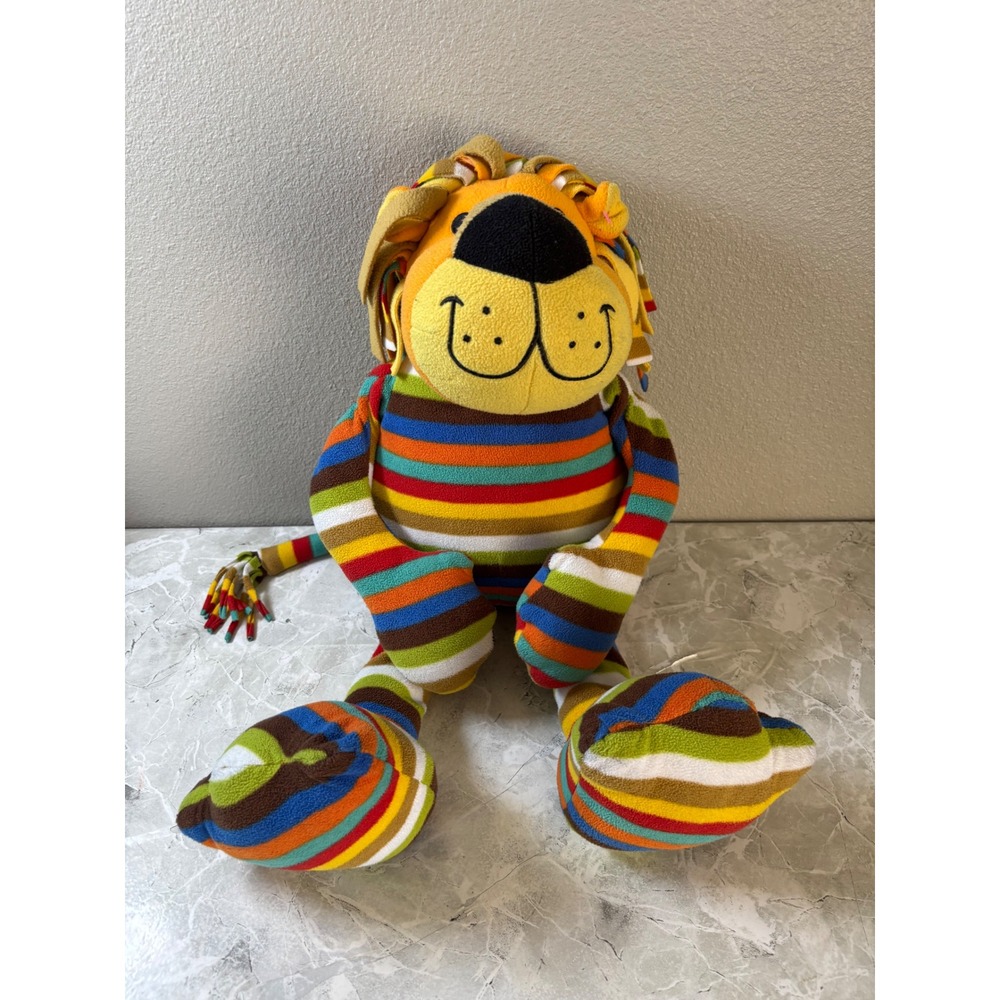 Melissa & Doug Elvis The Lion Large Striped Plush Animal Multi-Color Fleece 26"